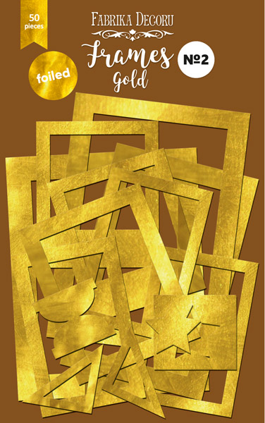 Zestaw kartonowych ramek na zdjęcia ze złotą folią #2, Gold, 50szt - Fabrika Decoru