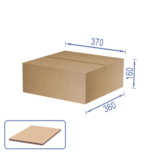 Коробка картонная для упаковки (10шт), 3 слойная, коричневая, 370 х 360 х 160 мм - Фото 0