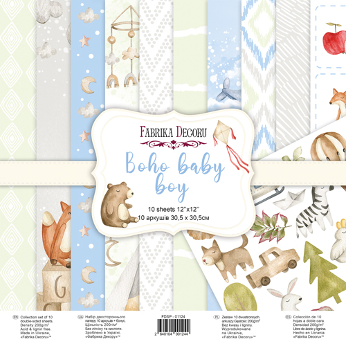 Paper House Hello Baby Cardstock Stickers 12x12 Blue Boy