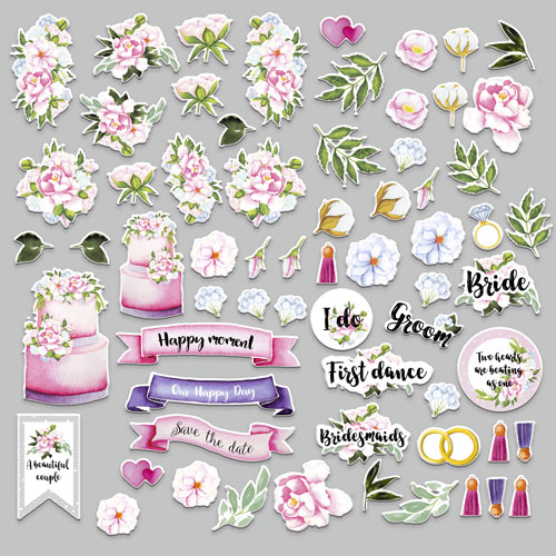 Set of die cuts Wedding of our dream, 65 pcs - foto 1