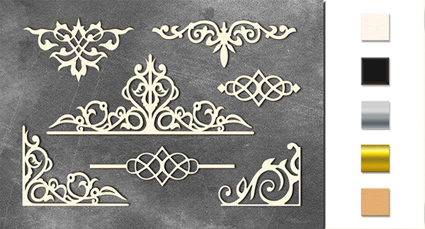 Chipboard embellishments set, "Monograms 2" #075