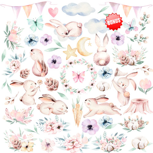 Zestaw papieru do scrapbookingu Sweet bunny 30,5x30,5cm - foto 12  - Fabrika Decoru