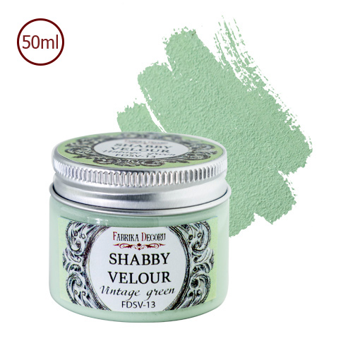 Shabby velour paint Vintage green