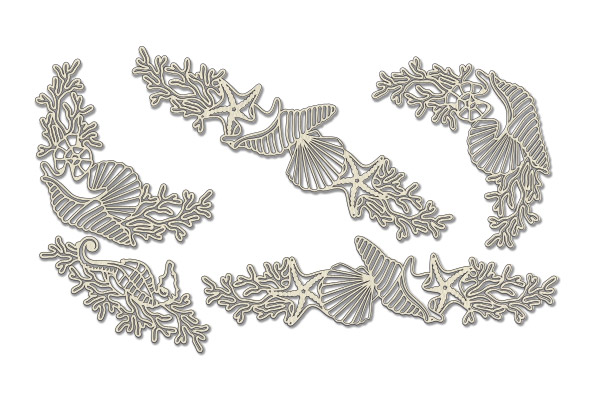 Chipboard embellishments set, "Seashells" #386