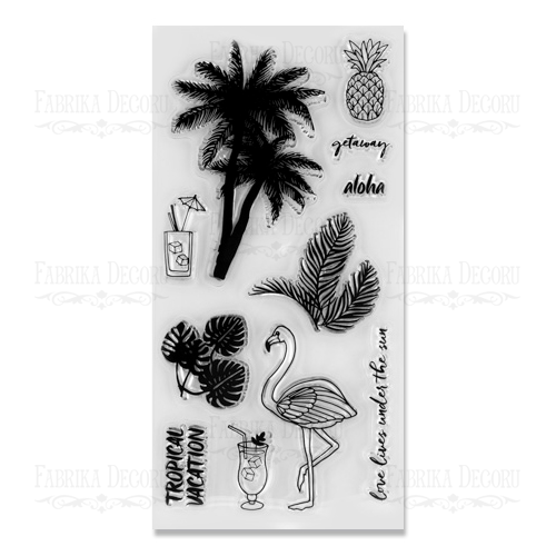 Набор силиконовых штампов, "Tropical paradise 1", 11шт