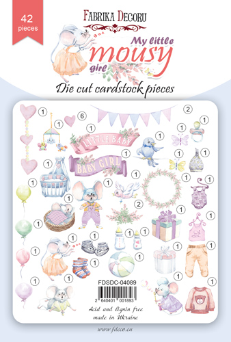 Set of die cuts My little mousy girl, 42 pcs - foto 0