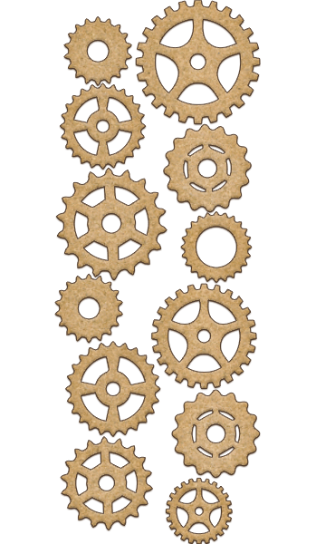 Set of MDF ornaments for decoration #145