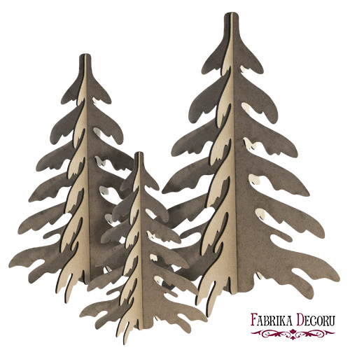 Blank for decoration "Christmas trees-3pcs" #113