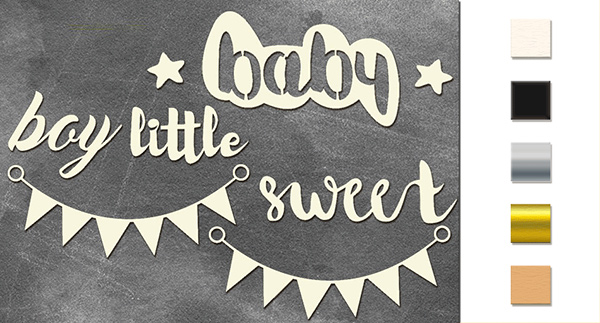 Zestaw tekturek "Sweet baby boy 3" #116 - Fabrika Decoru