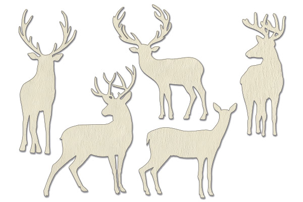 Chipboard embellishments set, Deers #627