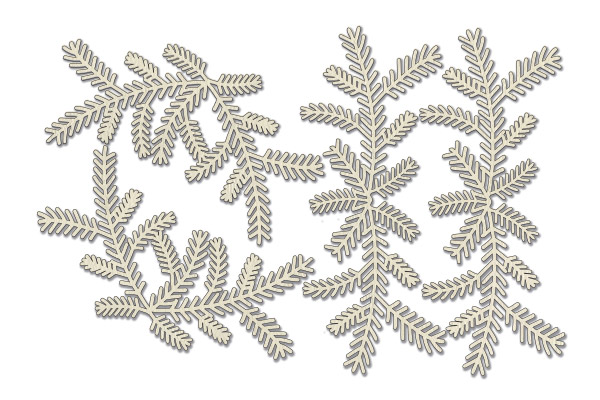 Chipboard embellishments set, Spruce branches #628