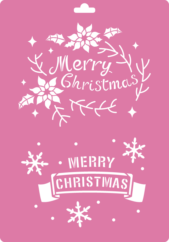 Stencil for decoration XL size (21*30cm), Merry Christmas #234