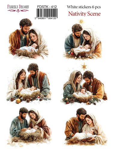 Set of stickers 5 pcs, Christmas, #412