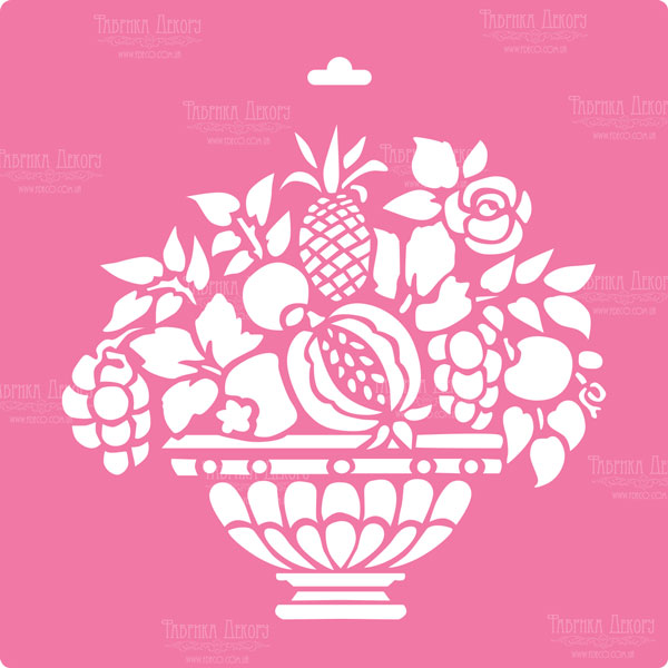 Stencil for decoration XL size (30*30cm), Fruit bowl #006