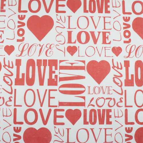 Kraft paper sheet 12"x12"  Love on  white