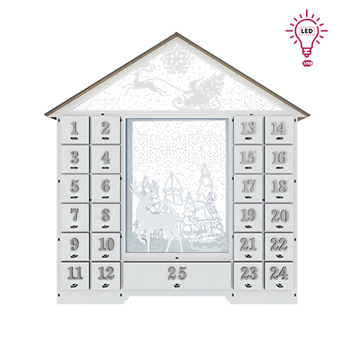 Адвент календар "Казковий будиночок з фігурками", на 25 днів з об'ємними цифрами, LED підсвітка, DIY конструктор - фото 10