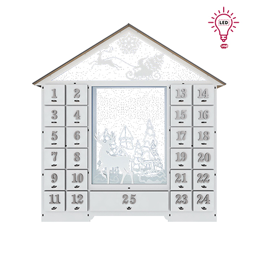 Adventskalender "Feenhaus mit Figuren", für 25 Tage mit Volumenzahlen, LED-Licht, DIY - foto 10  - Fabrika Decoru