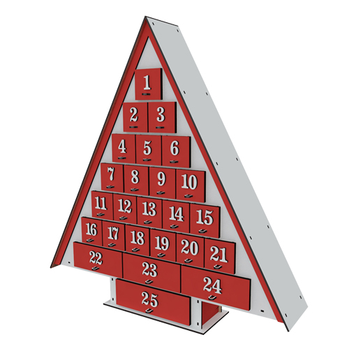 Адвент календар Ялинка на 25 днів з об'ємними цифрами, DIY конструктор - фото 1