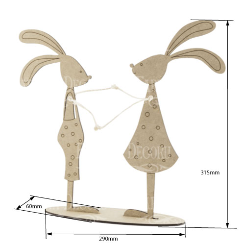 Rohling für Dekoration "Verliebte Hasen-1" #124 - foto 0  - Fabrika Decoru