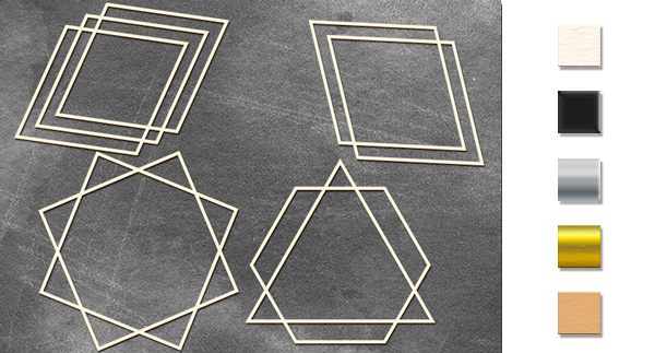 набор чипбордов рамки - геометрия 3 15х15 см #379 