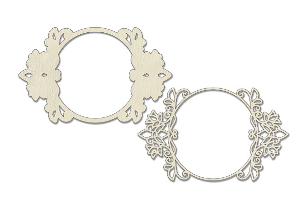 Chipboards set Round frame with ornament FDCH-558