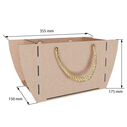 Bag shaped gift box with rope handles for presents, flowers, sweets, 355х175х150 mm,  DIY kit #297 - foto 2