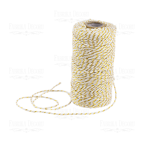 Cotton melange cord. White with gold.