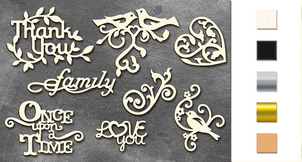 Chipboard embellishments set, "Romantica 2" #029