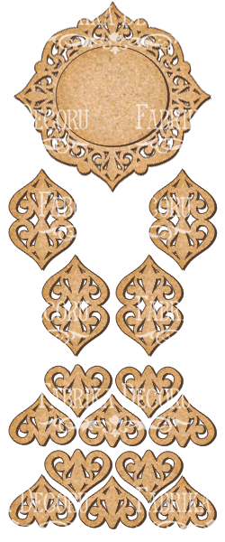 Set of MDF ornaments for decoration #102