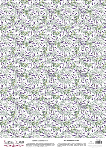 Deco Pergament farbiges Blatt Lavendelfeld-Hintergrund, A3 (11,7" х 16,5") - Fabrika Decoru