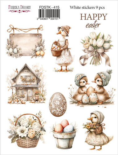 Set of stickers 9 pcs, Happy Easter!, #415