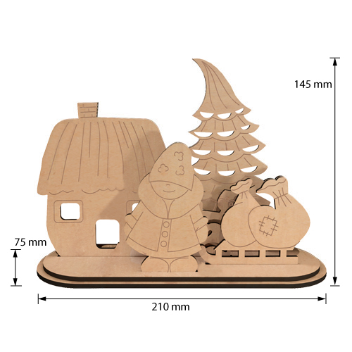 DIY wooden coloring set, desk composition "Christmas gifts", #033 - foto 2