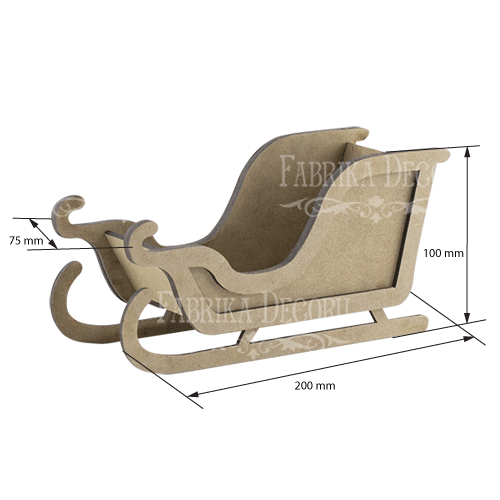 Rohling für Dekoration Schlitten, Typ 2, kreative DIY-Kit #099 - foto 1  - Fabrika Decoru