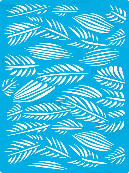 Stencil reusable, 15x20cm Exotic leaves, #391