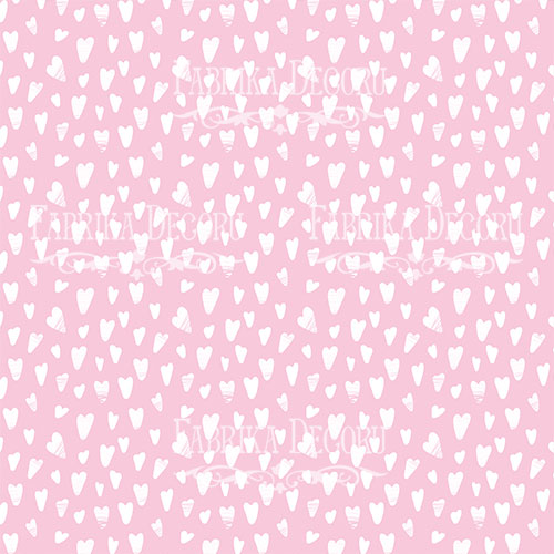 Blatt doppelseitiges Papier für Scrapbooking Scandi Baby Girl #21-01 2"x12" - Fabrika Decoru