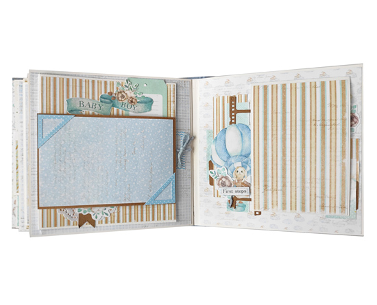 Zestaw DIY do tworzenia dziecięcego scrapbooking albumu "Dreamy Baby Boy", 20cm x 20cm, #09 - foto 7  - Fabrika Decoru