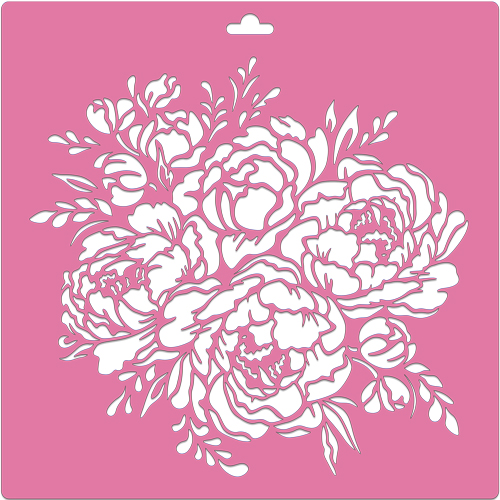 Stencil for decoration XL size (30*30cm), Bunch of roses, #208