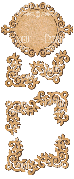 set of mdf ornaments for decoration #73