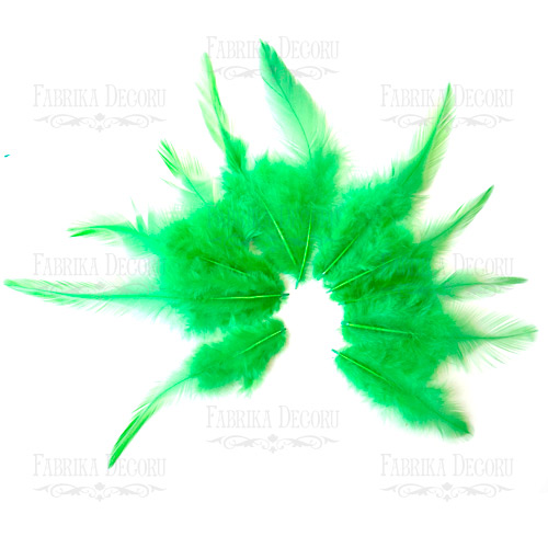 набор перьев с хвостиком "зеленый"