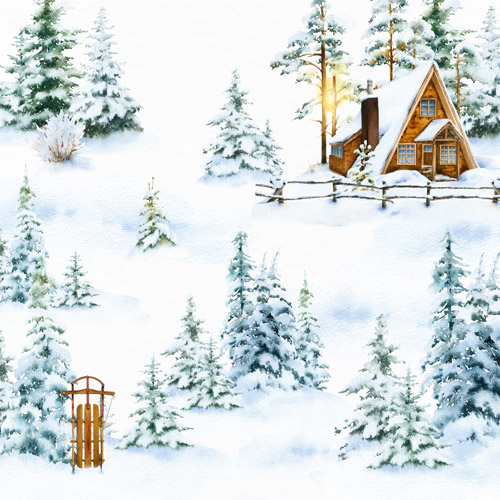 Double-sided scrapbooking paper set Country winter 12"x12", 10 sheets - foto 1