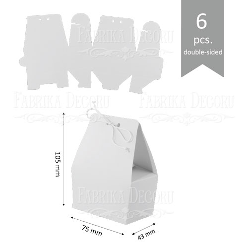 Bomboniera Torebka - zestaw tekturowych wykrojów do pakowania prezentów 6 szt., 105x75x43 mm - Fabrika Decoru