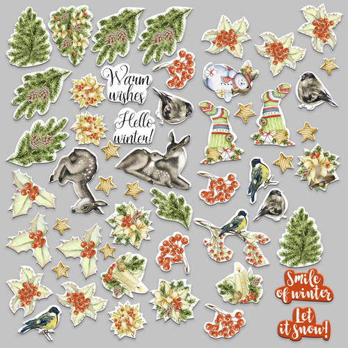 Set of die cuts Awaiting Christmas, 53 pcs - foto 1