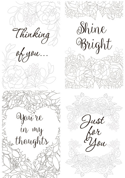 Set of 8pcs 10х15cm for coloring and creating greeting cards Shabby garden EN - foto 0
