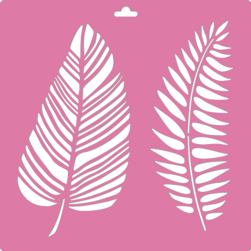 Stencil for decoration XL size (30*30cm), Tropical leaves 2, #225