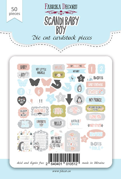 Set of die cuts Scandi Baby Boy, 50 pcs - foto 0