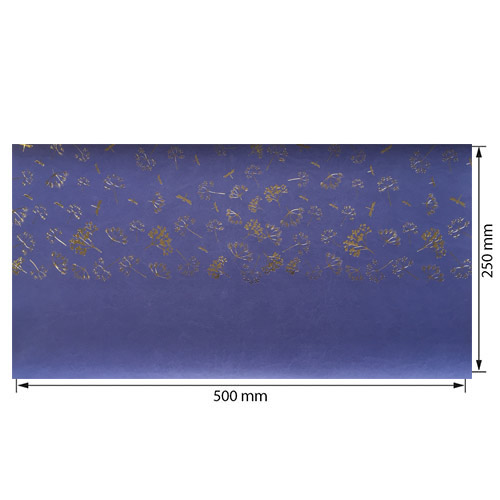 Piece of PU leather for bookbinding with gold pattern Golden Dill Lavender, 50cm x 25cm - foto 0