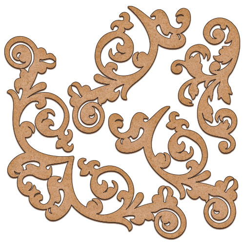 set of mdf ornaments for decoration #01