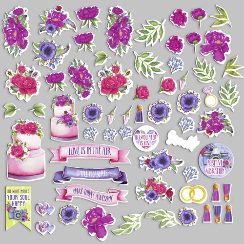 Set of die cuts Mind flowers 64 pcs - foto 1