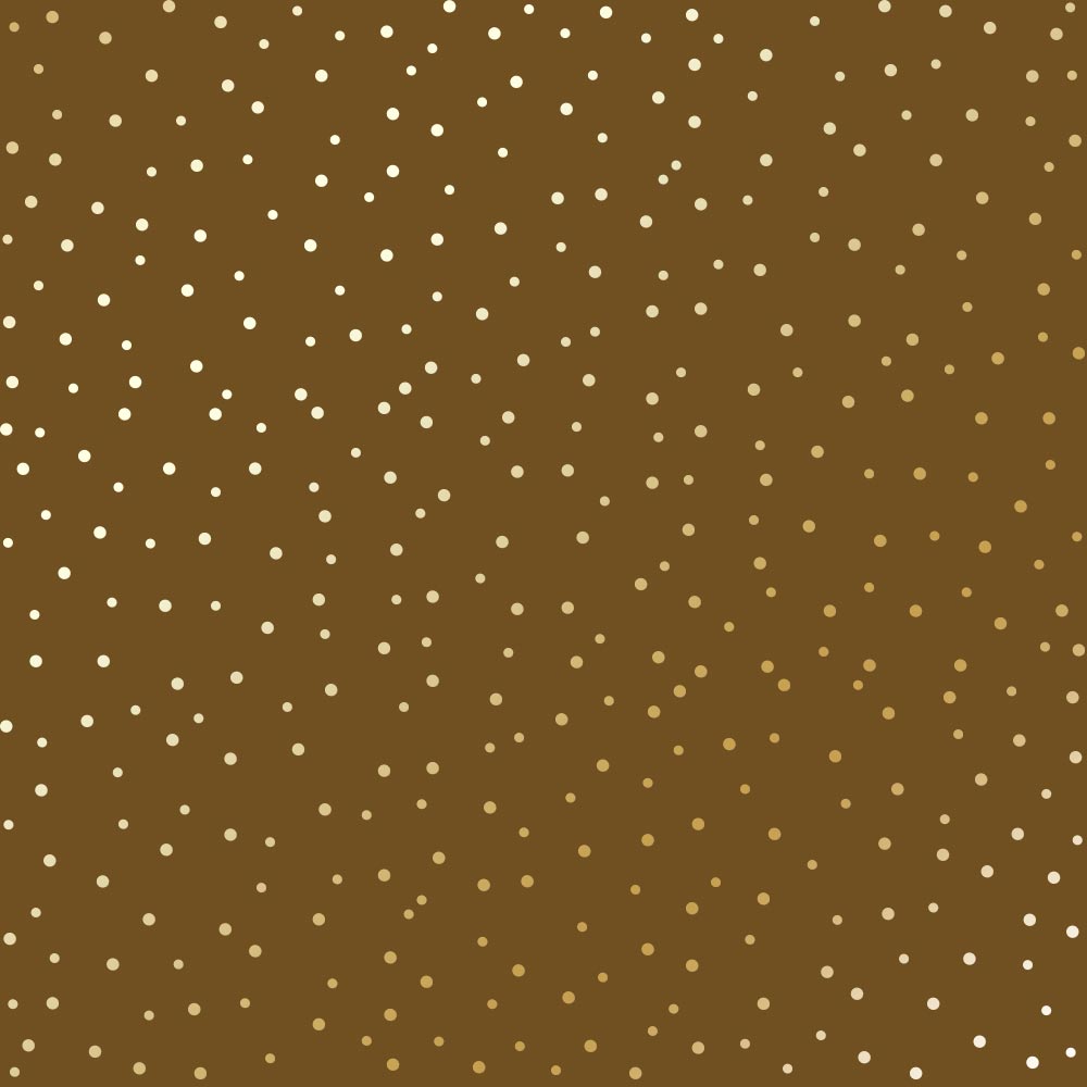 Blatt einseitiges Papier mit Goldfolienprägung, Muster Golden Drops, Farbe Milchschokolade, 12"x12" - Fabrika Decoru