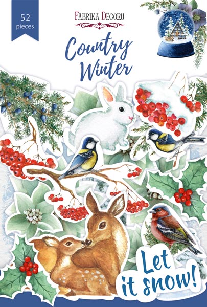 Set of die cuts Country winter, 52 pcs